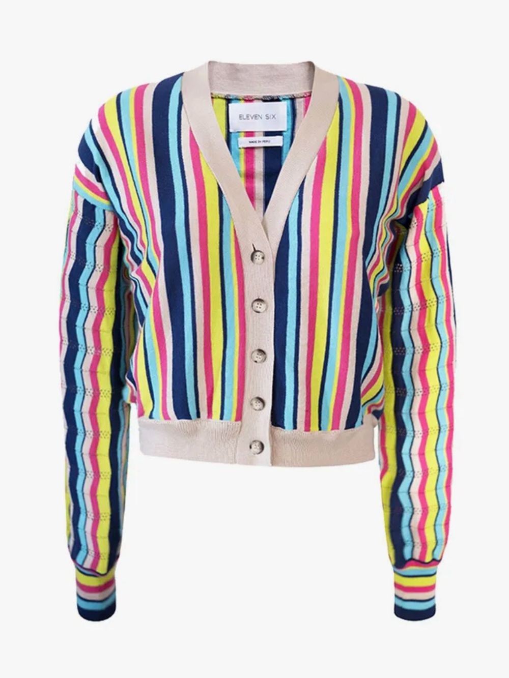 Eleven six striped cardigan sweater.